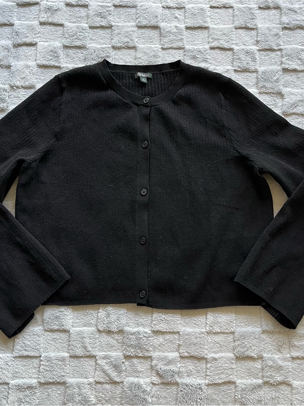 Wild Fable Black Button-Up Crewneck Cardigan